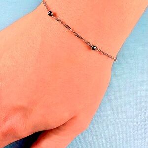 Bracelet Silver 925, silver beads, delicate serpentine chain, lobster claw latch